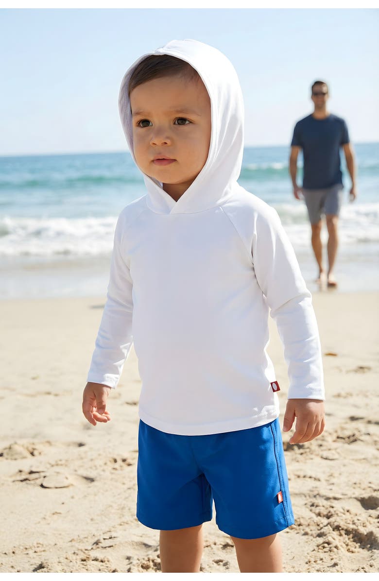 CITY THREADS Baby Unisex UPF 50+ Long Sleeve Hooded Rashguard Tee, Alternate, color, Medium Grey