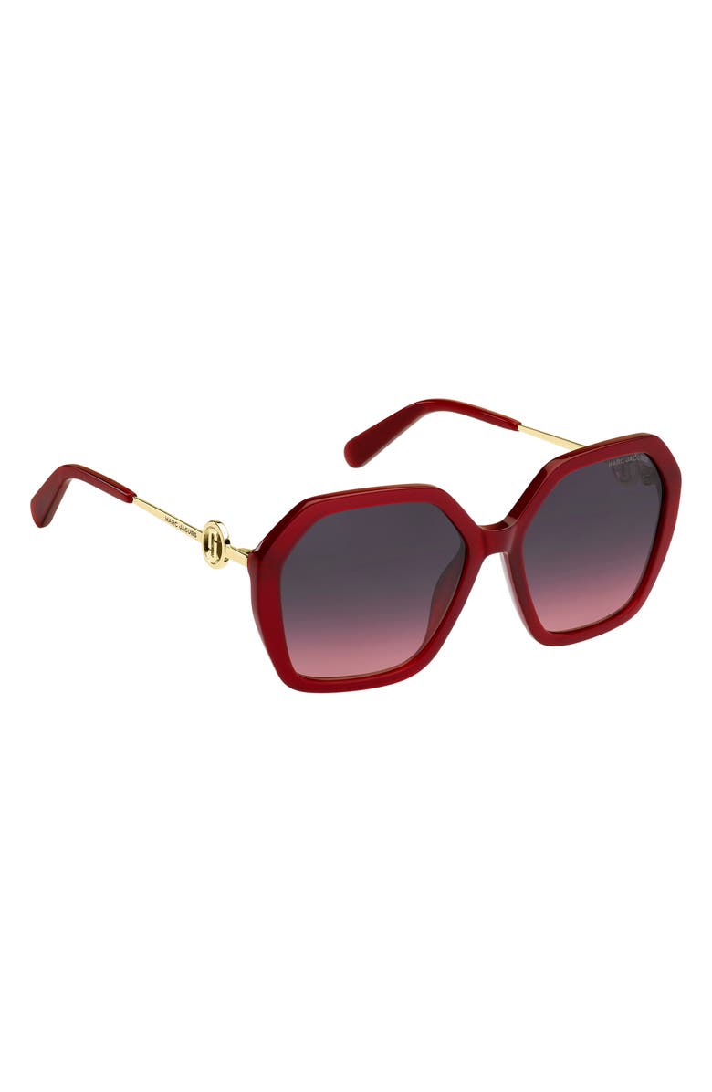 Marc Jacobs 53mm gradient square sunglasses, Alternate, color, Red