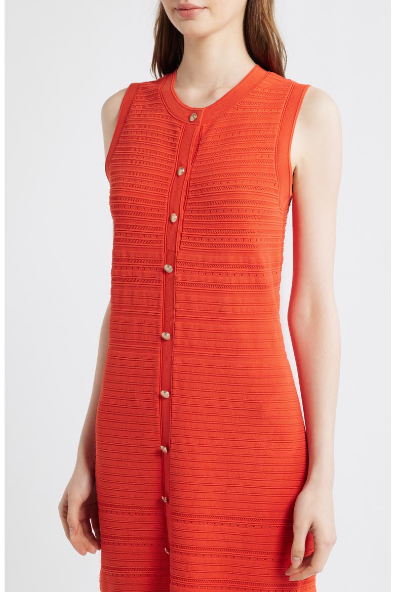 The Alessandra Sleeveless Button Front Knit Midi Dress, Alternate, color, ORANGE DREAM