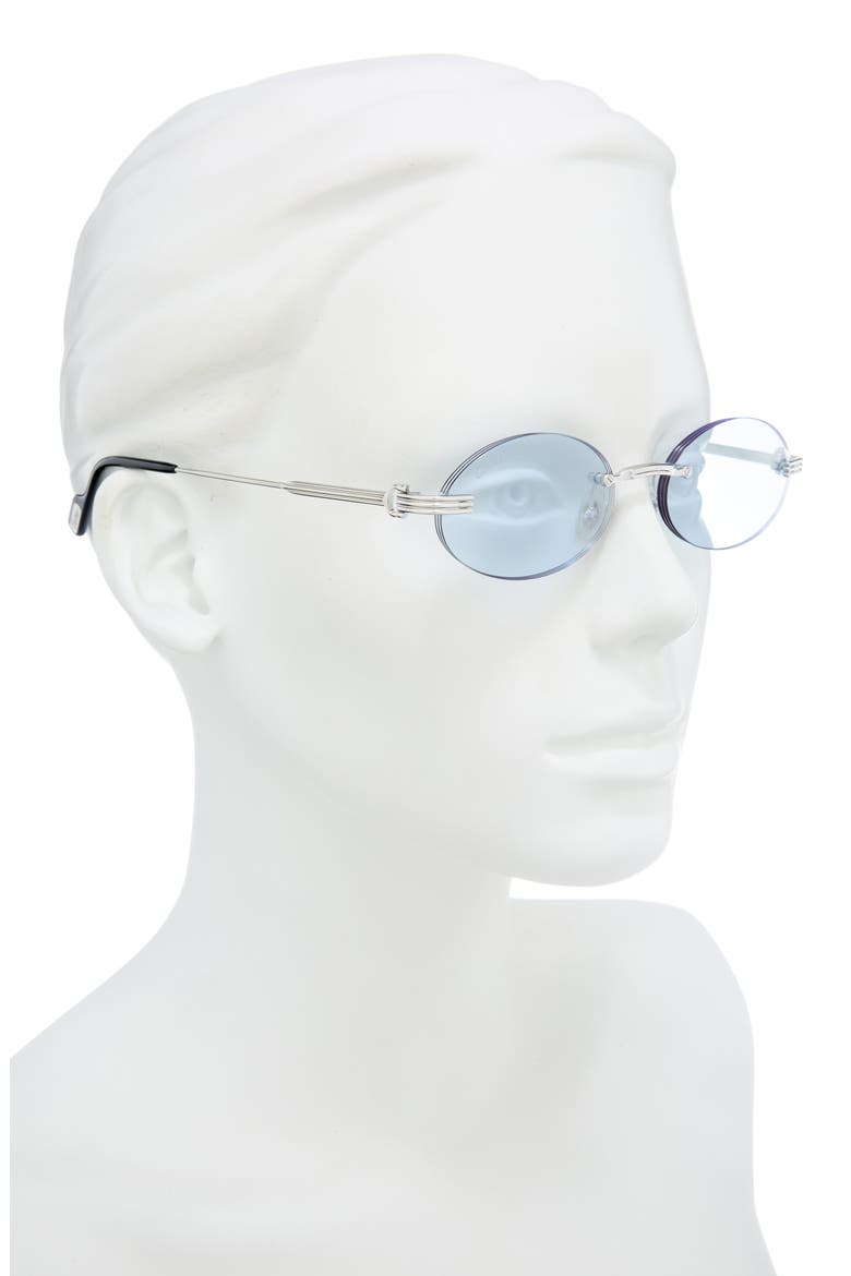 CT0615S Small Oval Sunglasses, Alternate, color, SILVER