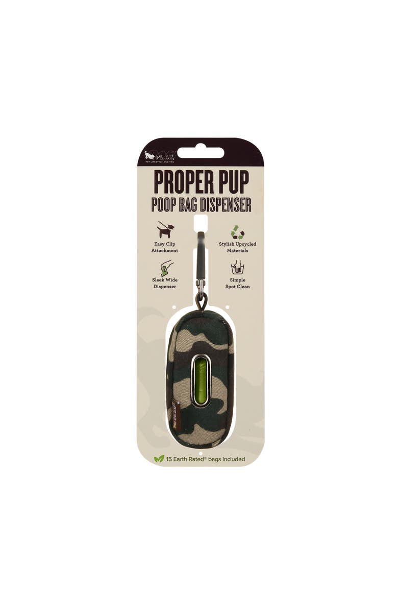 P.L.A.Y. Proper Pup Camo Poop Bag Dispenser, 15 Bags, Alternate, color, Multicolored