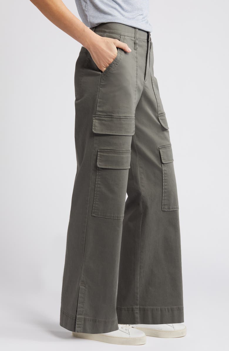 Wit & Wisdom 'Ab'Solution Skyrise Wide Leg Utility Pants, Alternate, color, Dusty Olive