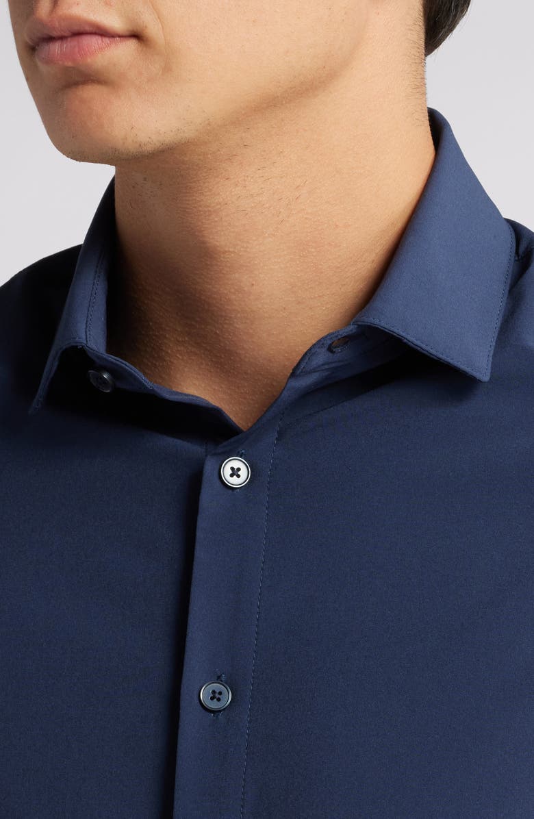 Mizzen+Main Leeward Solid Blue Button-Up Shirt, Alternate, color, Navy Solid