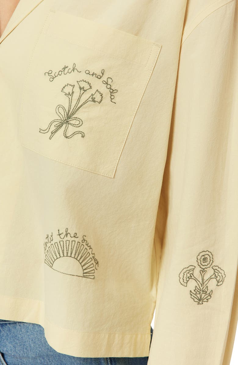 Scotch & Soda Embroidered Cotton Button-Up Shirt, Alternate, color, Chino Green