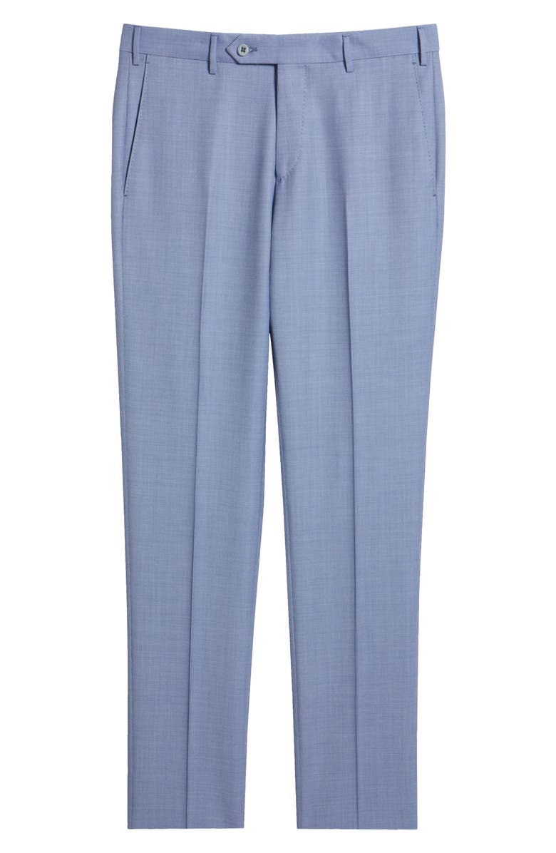 Zanella Parker Flat Front Wool Dress Pants, Alternate, color, Light Blue