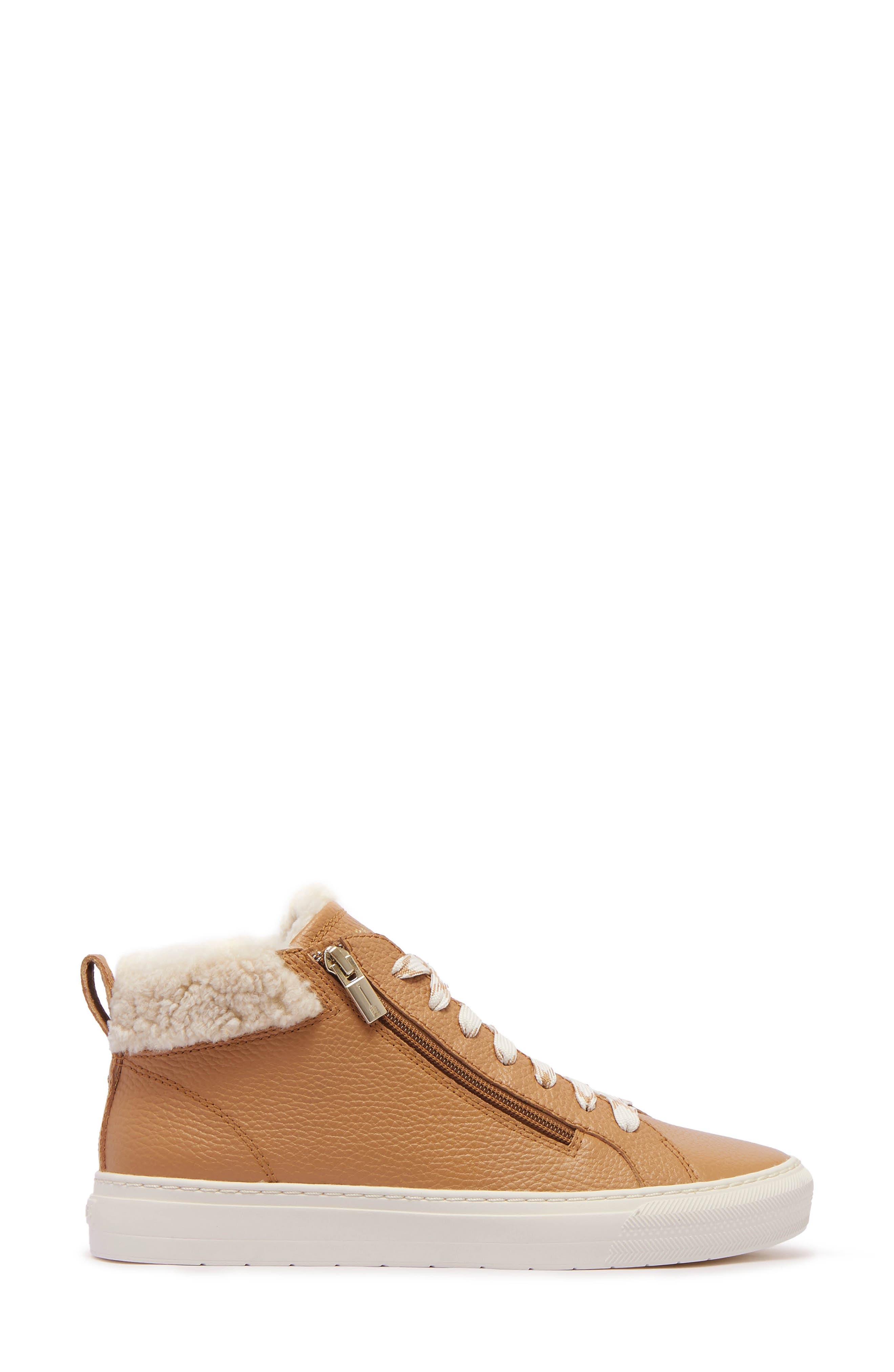 Miles Genuine Shearling Lined Sneaker, Alternate, color, TAN