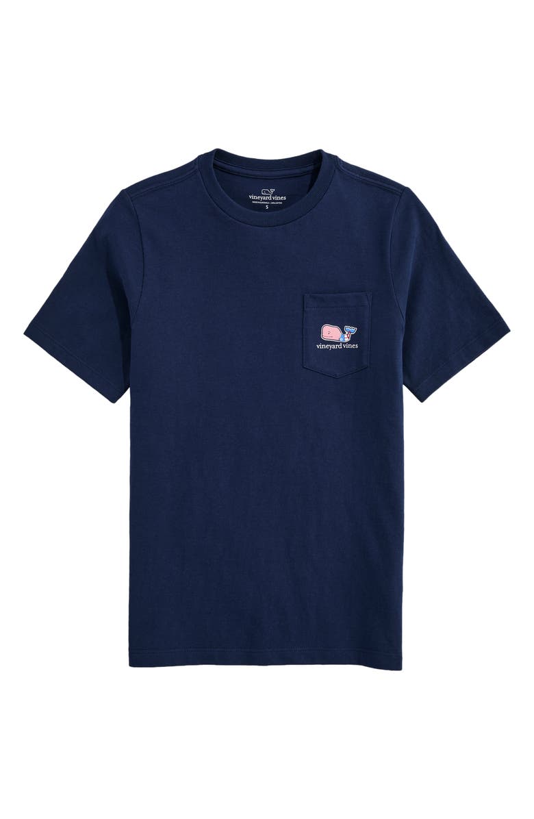 vineyard vines Kids' USA Soccer Whale Pocket Graphic T-Shirt, Main, color, Blue Blazer