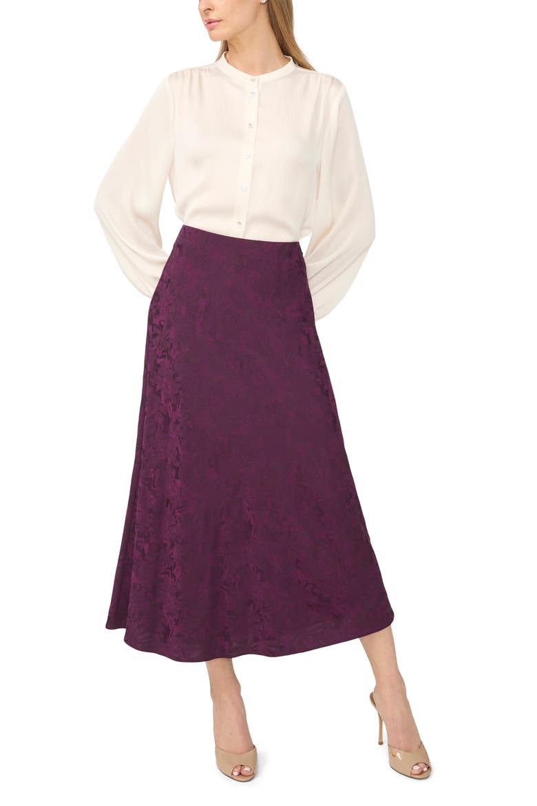 Jacquard Pull-On Midi Skirt, Alternate, color, WINTER BLOOM