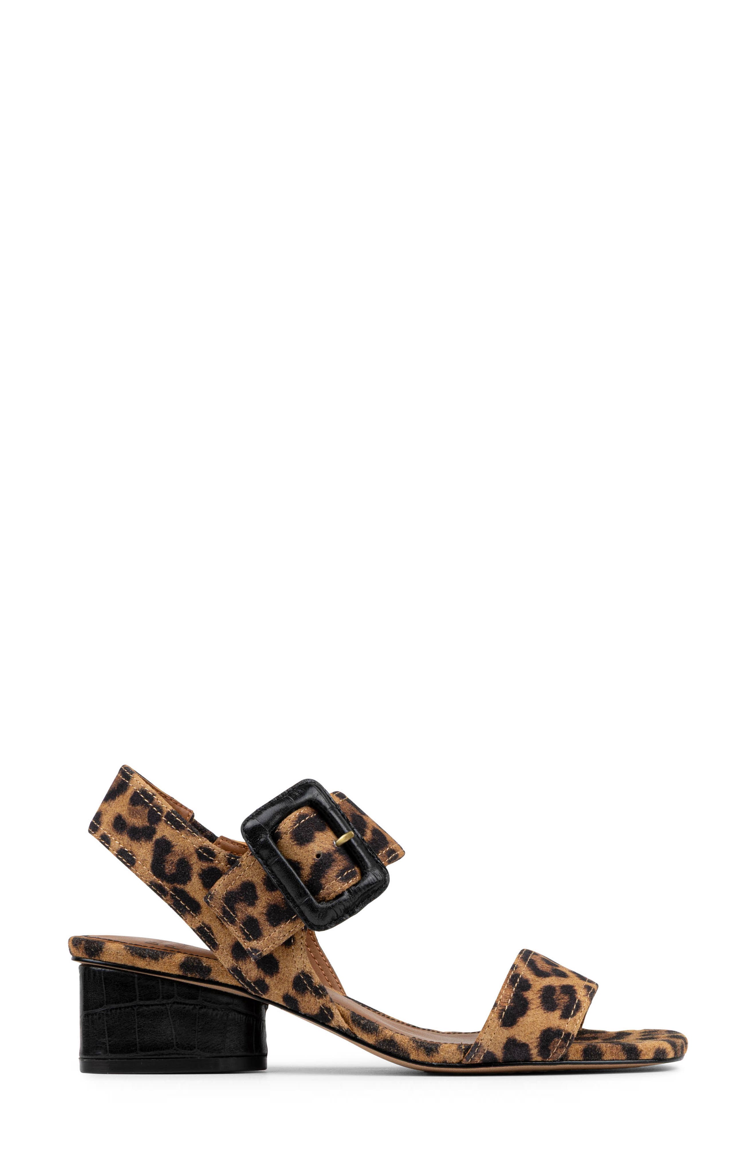 Oversize Buckle Slingback Sandal, Alternate, color, LEOPARD