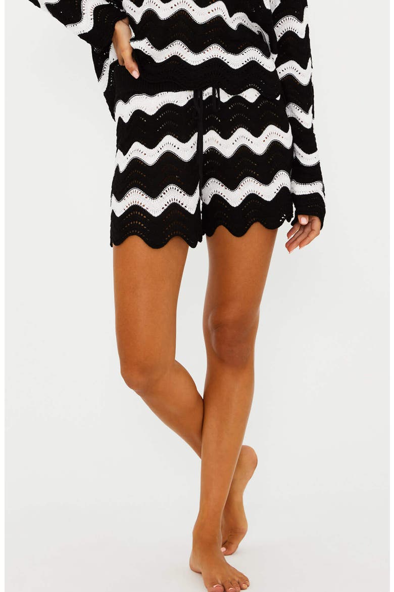 Balboa Cover-Up Shorts, Main, color, BLACK AND WHITE TIDES