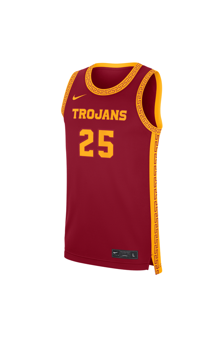 Men's Nike #25 Cardinal USC Trojans Road Replica Basketball Jersey, Alternate, color, Cardinal