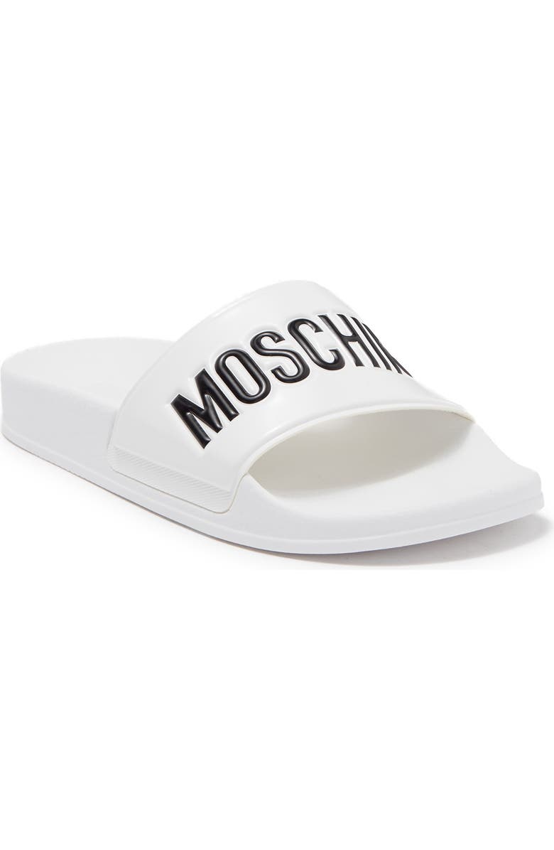 Moschino Logo Slide Sandal, Main, color,