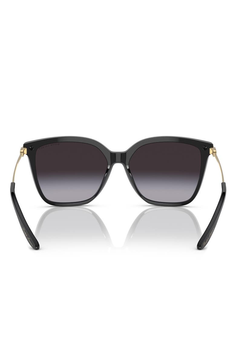 Ralph Lauren The Jacquie 57mm Gradient Irregular Sunglasses, Alternate, color, Shiny Black / Gradient Grey
