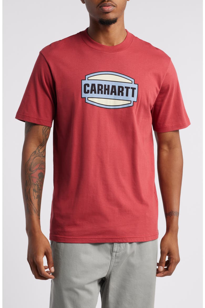 Press Script Organic Cotton Graphic T-Shirt, Main, color, TUSCANY