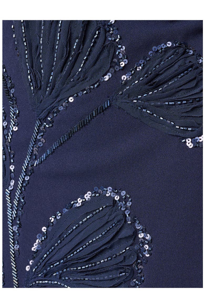 Sequin Strapless Crepe Gown, Alternate, color, DARK NAVY