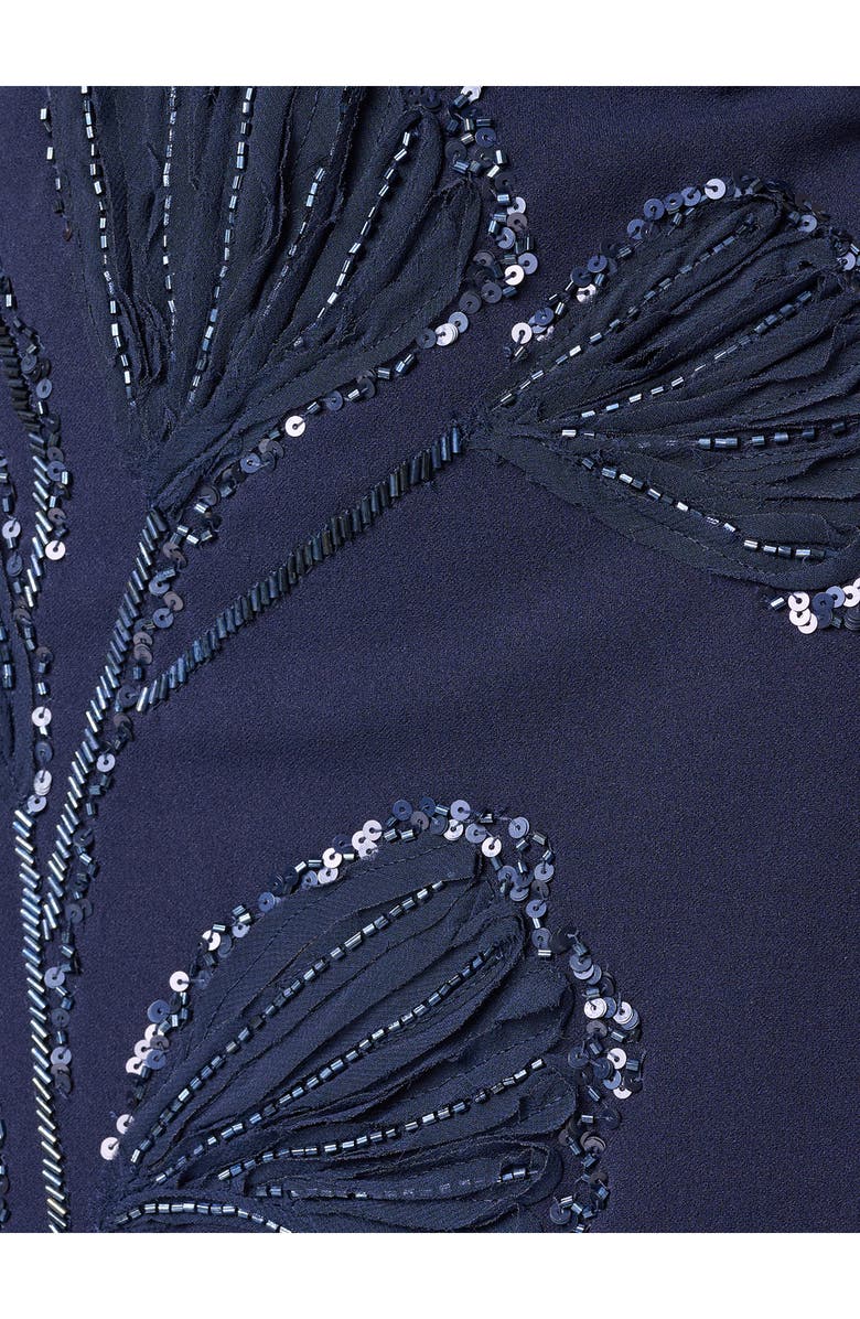 Aidan Mattox Sequin Strapless Crepe Gown, Alternate, color, Dark Navy