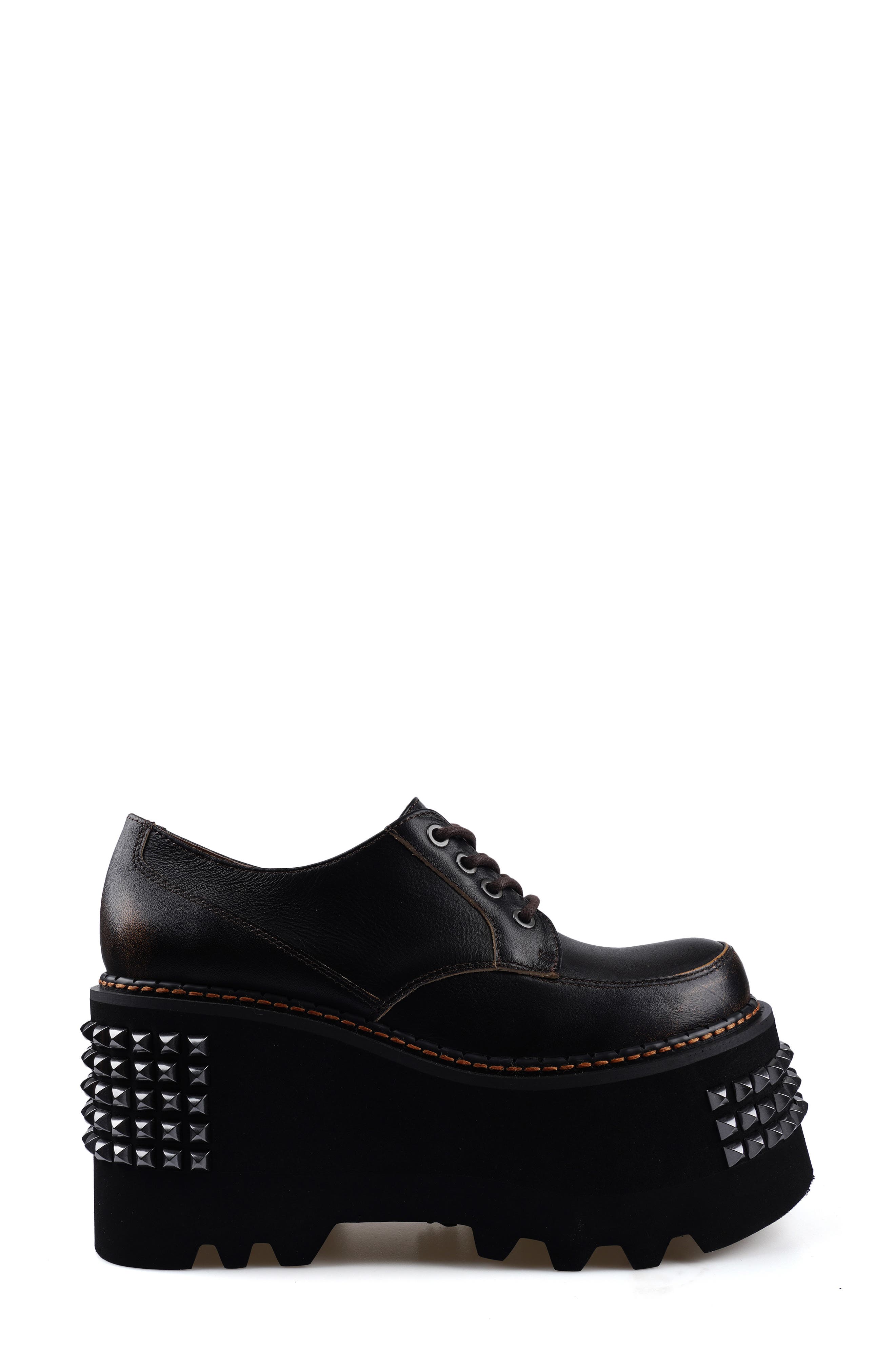 Celestina Stud Platform Derby, Alternate, color, BROWN