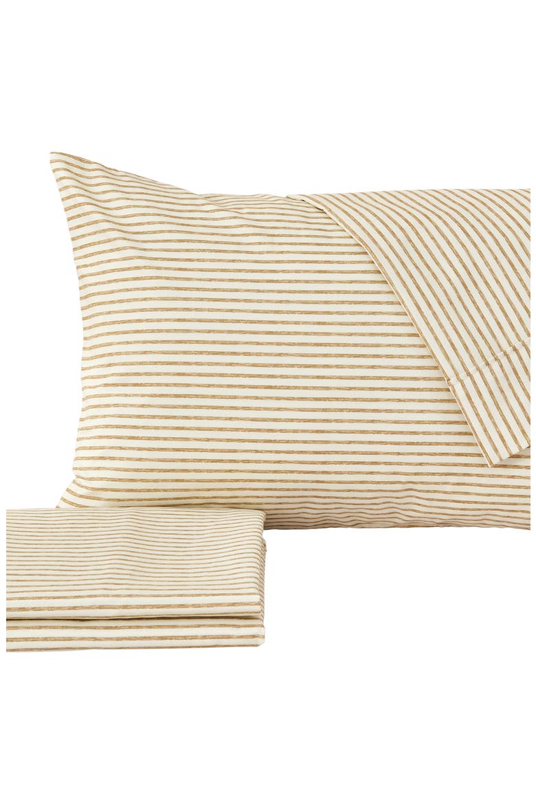 Stripe Microfiber Sheet Set, Alternate, color, SAND