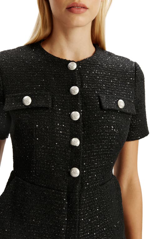 Bardot Estelle Boucle Playsuit In Black