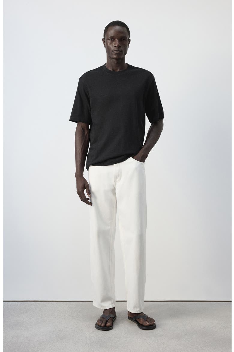 Relaxed Fit Solid Cotton T-Shirt, Alternate, color, BLACK