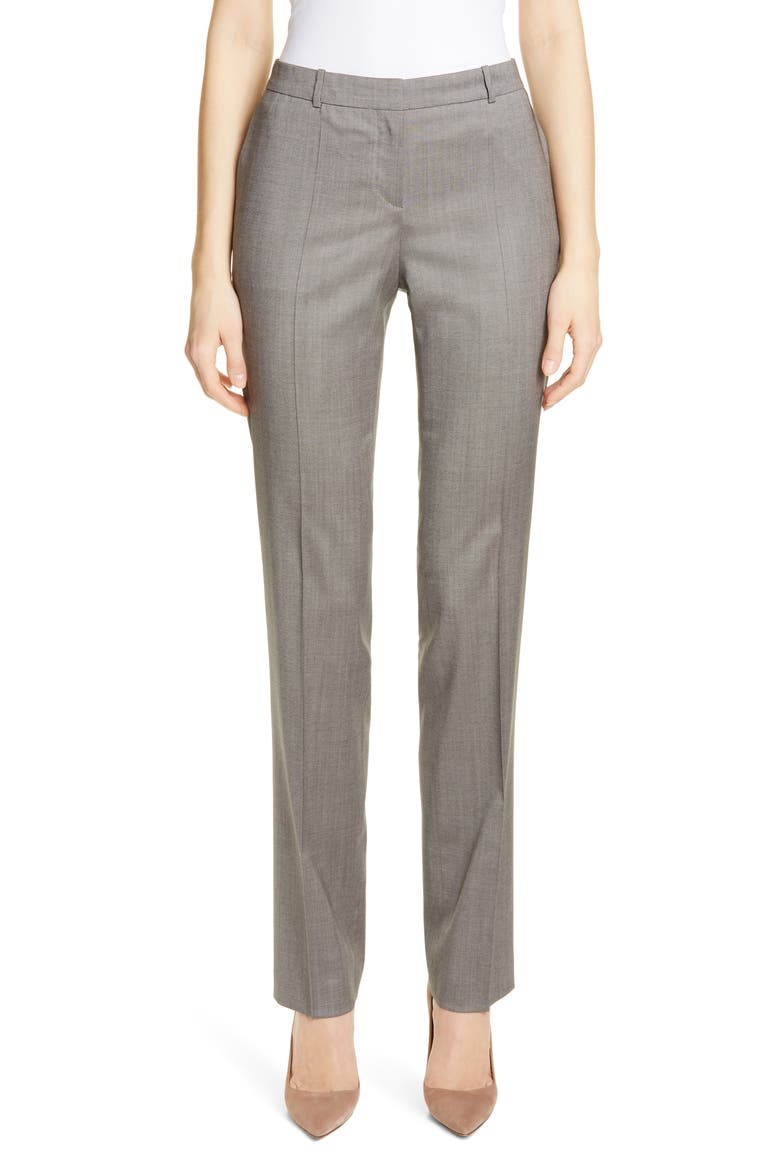 Tamea Straight Leg Wool Suit Trousers, Main, color, DARK GREY