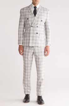 Gino Vitale Slim Fit Check Double Breasted Suit