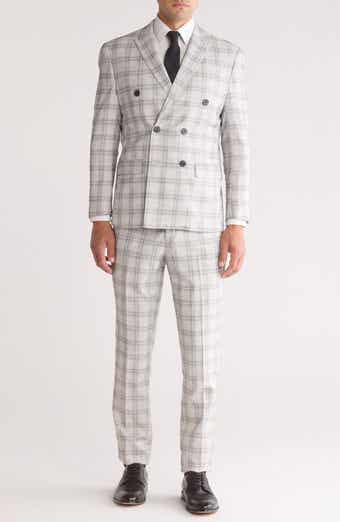 Slim Fit Check Double Breasted Suit