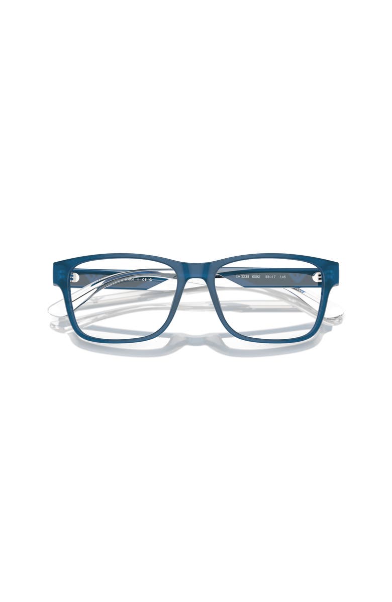 Emporio Armani 53mm Rectangle optical glasses, Alternate, color, Blue