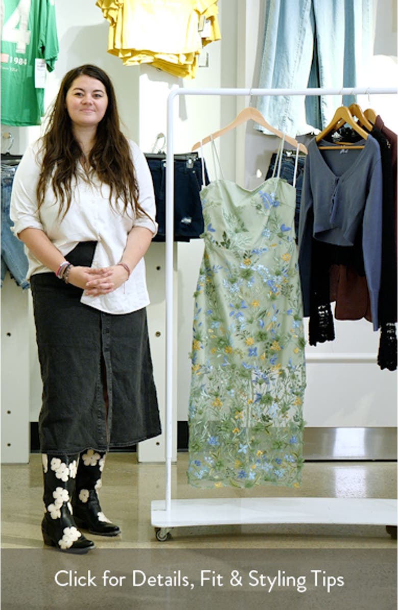 Hailey Embroidered Sheath Cocktail Dress, sales video thumbnail