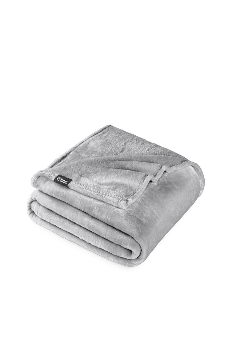 Microplush Fleece Blanket, Main, color, Light Grey