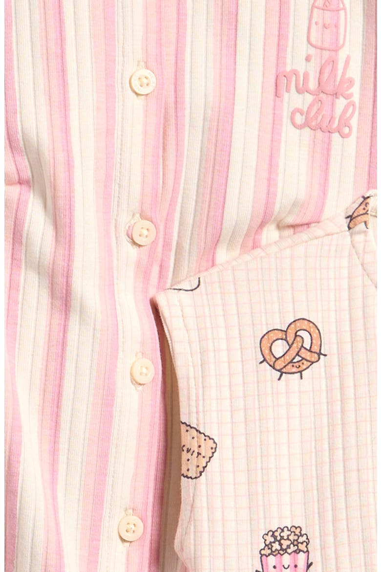 3-Pack Milk Club Rompers, Alternate, color, PINK