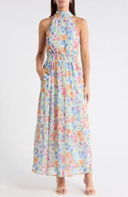 SUGARLIPS Ezia Garden Jetter Halter Maxi Dress