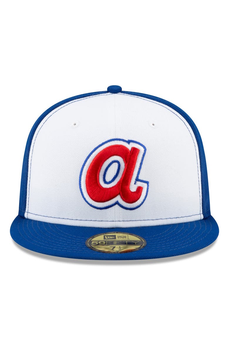 New Era Men's New Era White Atlanta Braves Cooperstown Collection Turn Back The Clock Hank Aaron 59FIFTY Fitted Hat, Alternate, color, 