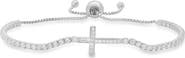 Queen Jewels Sterling Silver Cubic Zirconia Cross Bracelet