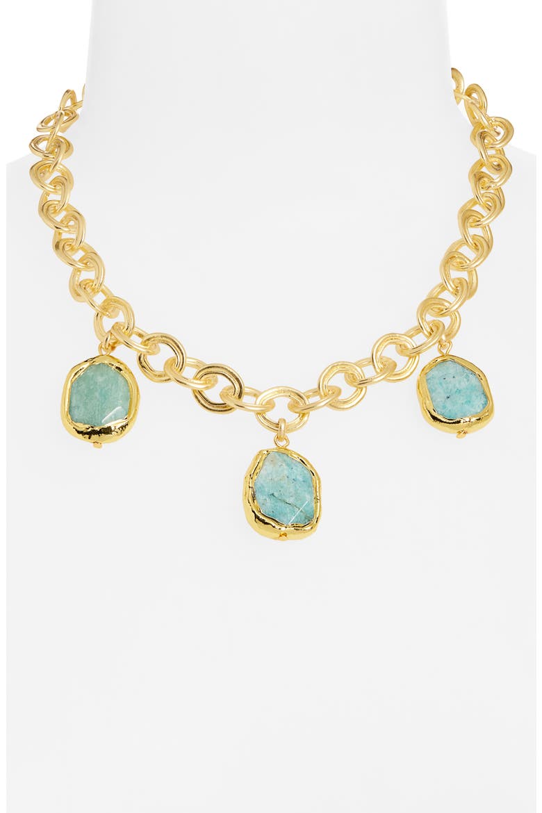 Stone Dangle Necklace, Alternate, color, GOLD
