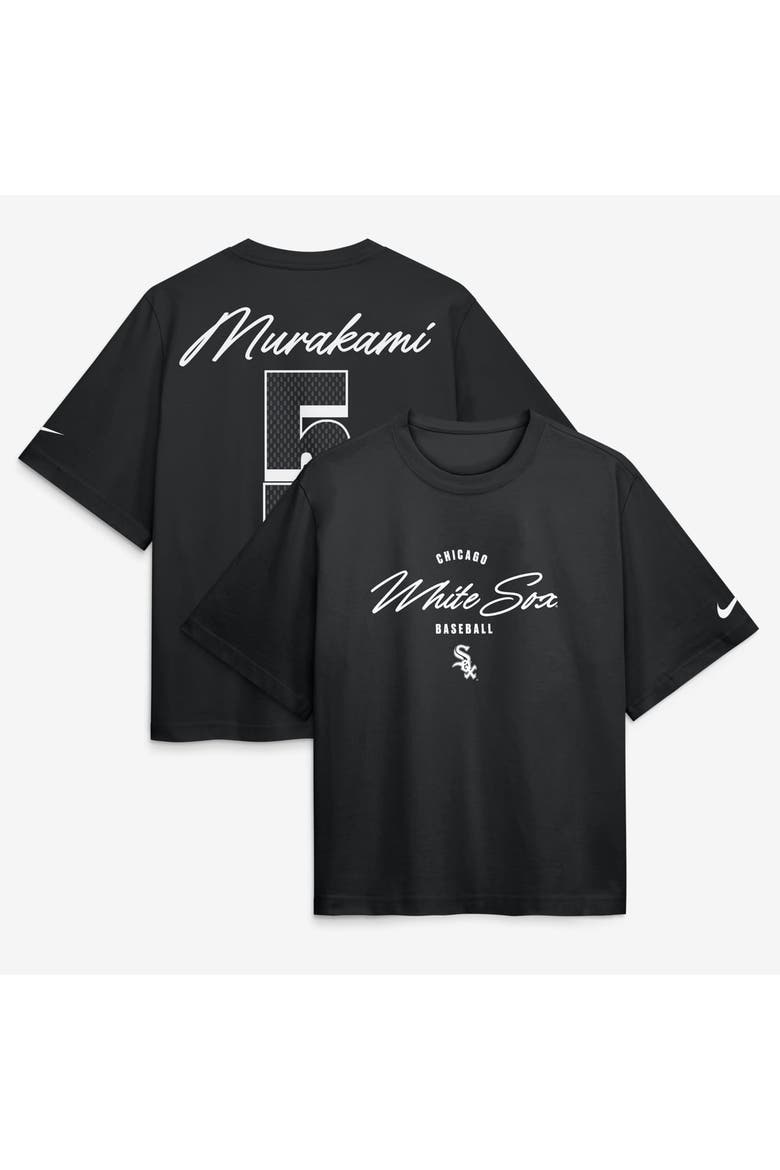 Women's Nike Munetaka Murakami Black Chicago White Sox Premium Essentials Boxy Name & Number T-Shirt, Main, color, Black