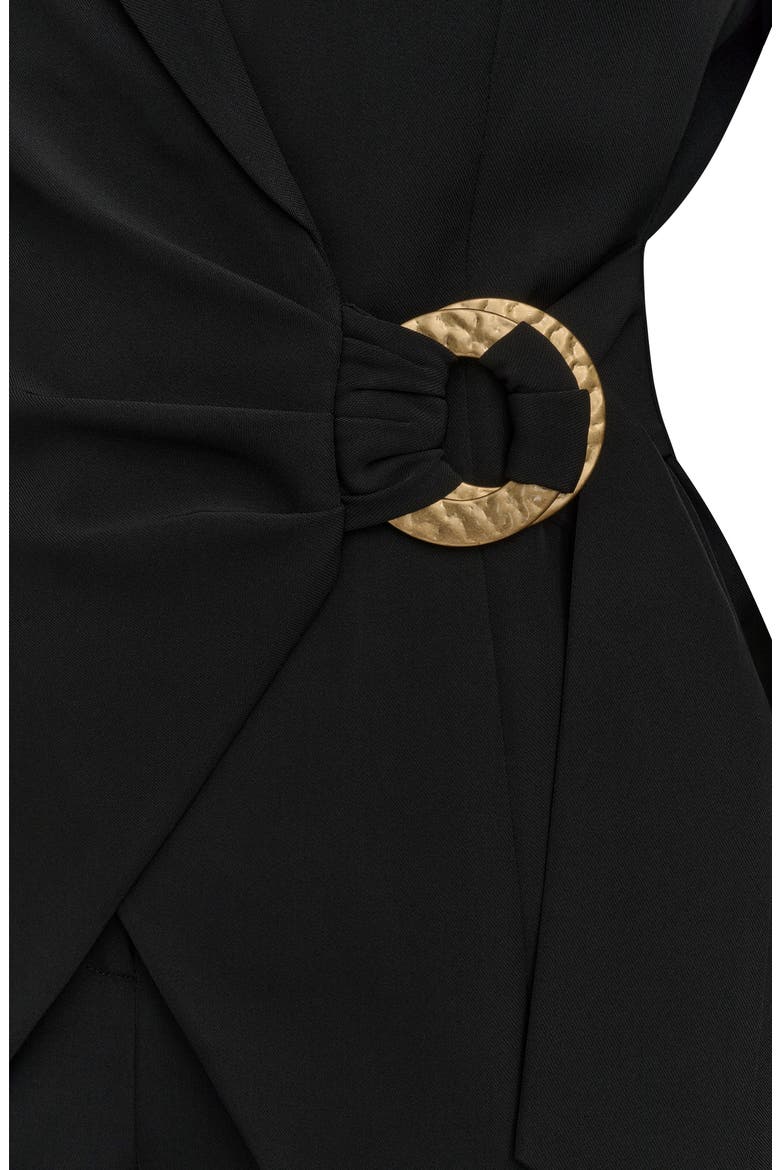 Hardware Side Tie Blazer, Alternate, color, BLACK