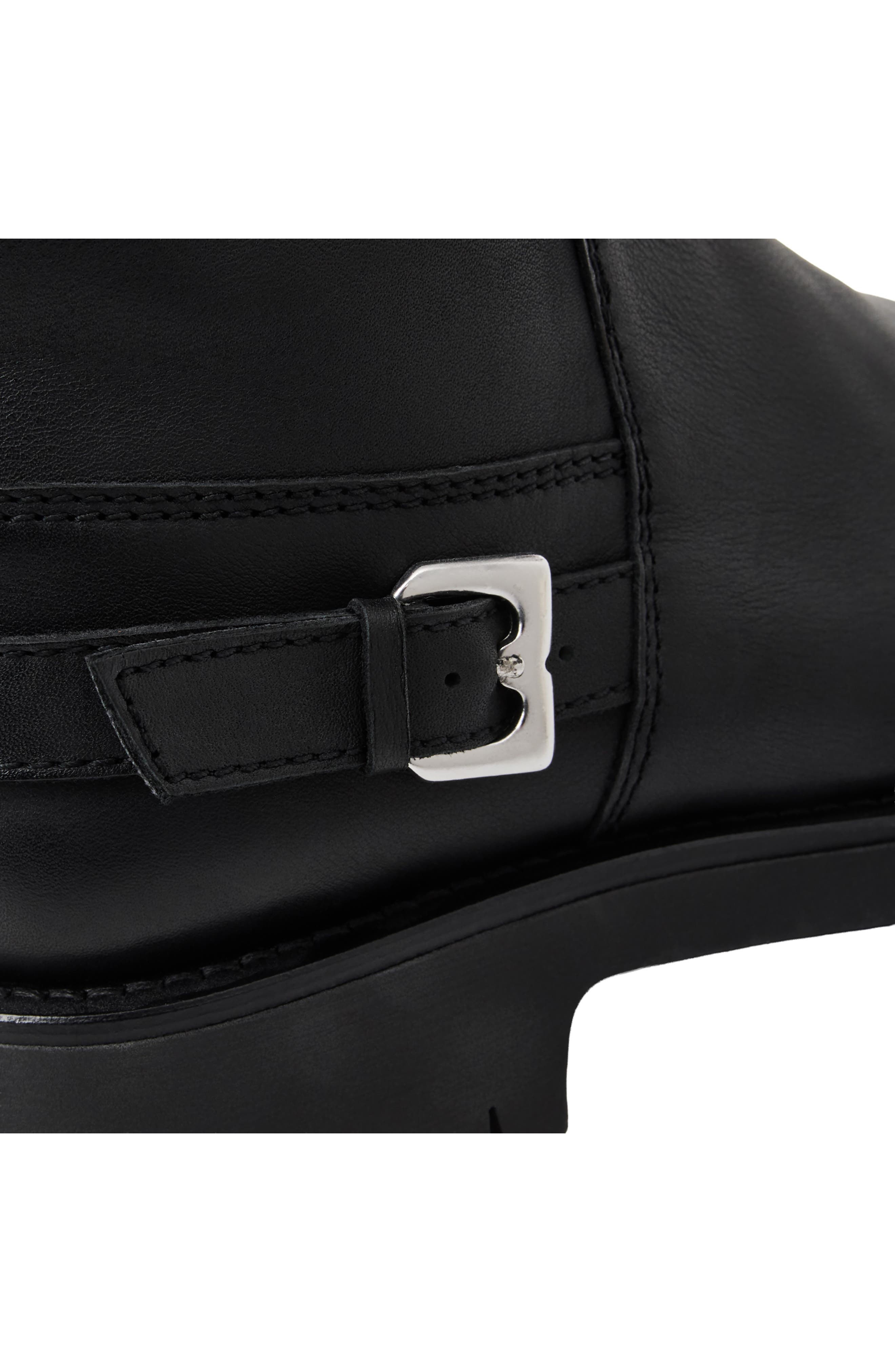 Bruno Magli Lensa Lug Sole Leather Moto Boot, Alternate, color, Black