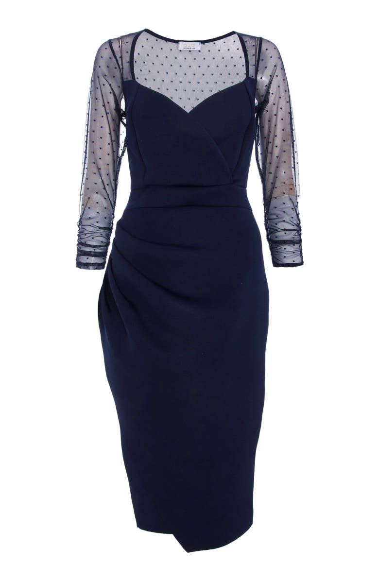 QUIZ Scuba Knit Sweetheart Bodycon Midi Dress, Alternate, color, 