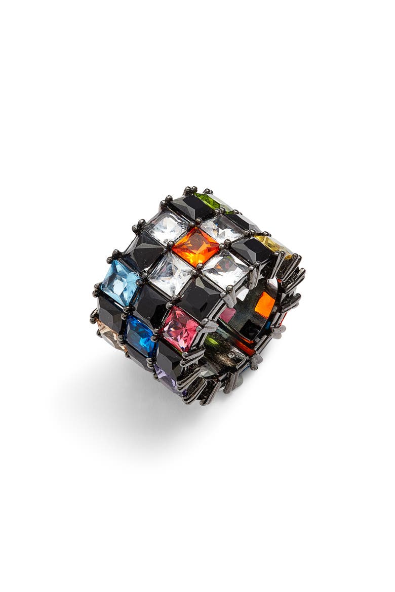 Checkerboard Crystal Ring, Main, color, MULTI