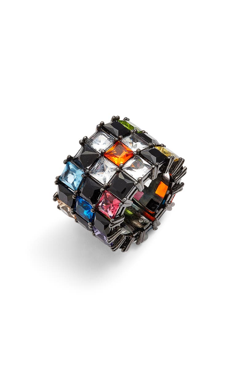 Kurt Geiger London Checkerboard Crystal Ring, Main, color,