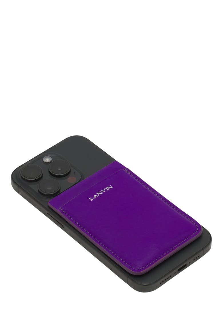 Magnetic Leather Cardholder, Alternate, color, Anemone