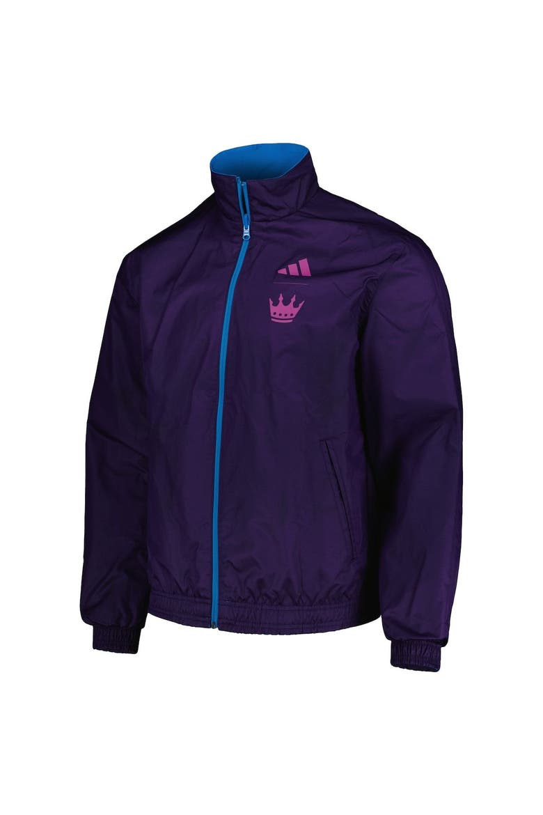 Men's adidas Blue/Purple Charlotte FC 2023 On-Field Anthem Full-Zip Reversible Team Jacket, Alternate, color, Blue