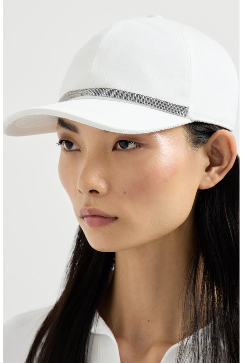 Baseball Cap with monili, Alternate, color, White