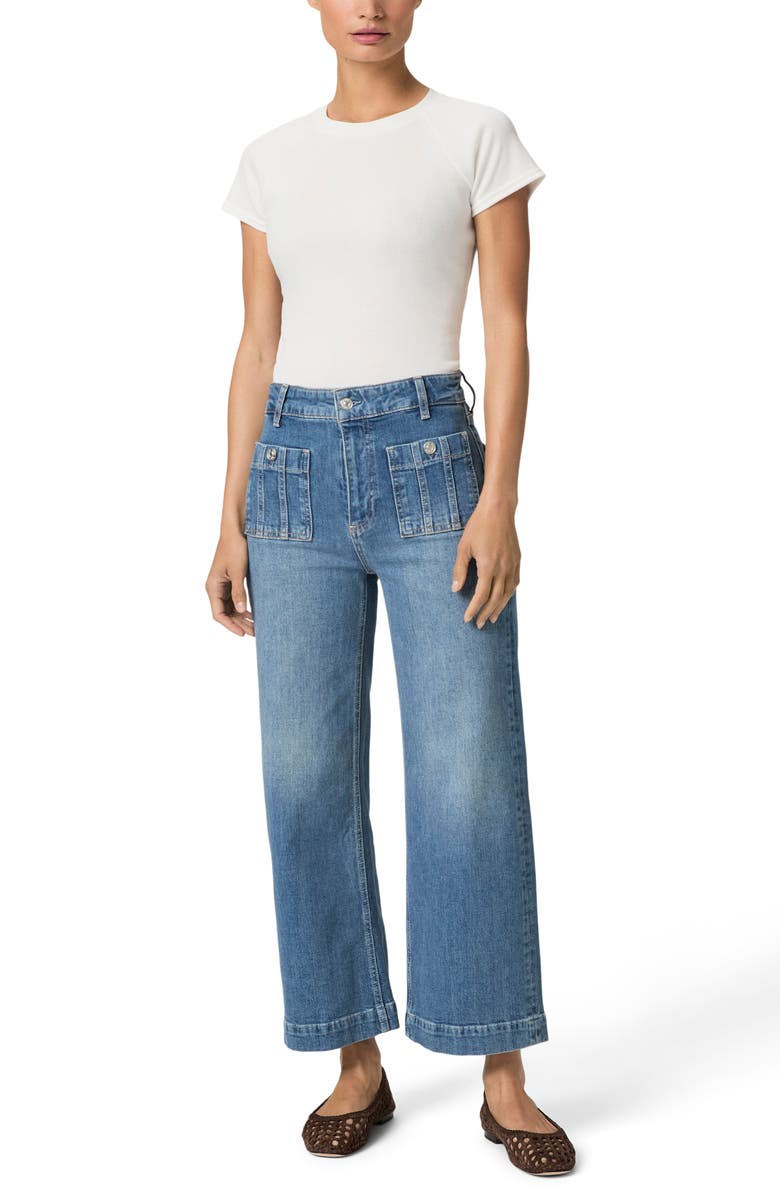 PAIGE Anessa Patch Pocket High Waist Ankle Wide Leg Jeans, Alternate, color, Paley