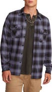 Lucky Brand Soft Knit Jersey Plaid Button-Up Shirt