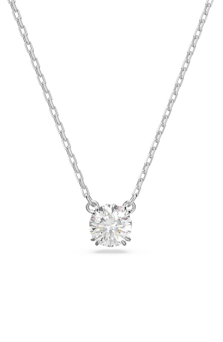 Swarovski Stilla Crystal Pendant Necklace, Main, color, Silver