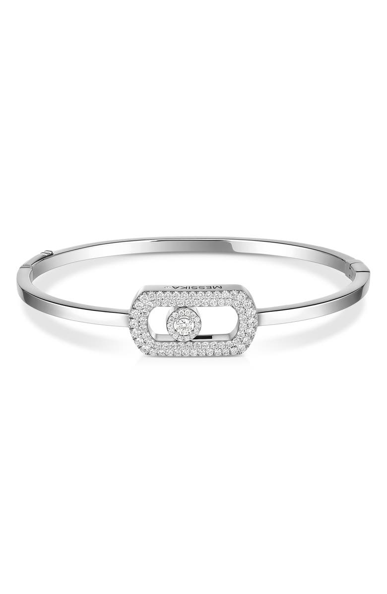 Messika So Move Diamond Pavé 18K White Gold Bangle Bracelet, Alternate, color, White Gold