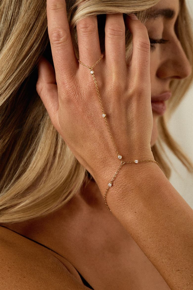 Serra Hand Chain, Alternate, color, Gold