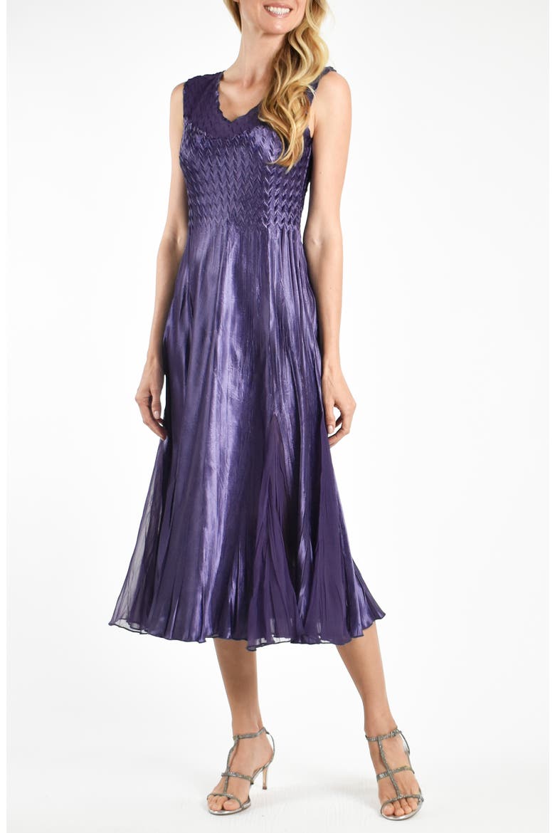 Charmeuse & Chiffon Midi Dress with Jacket, Alternate, color, NIGHT SHADE